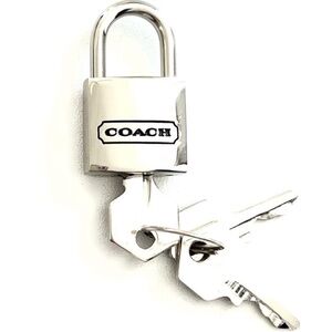 Coach Silver Padlock Key Holder